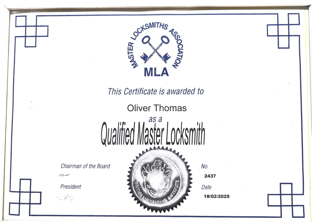 Oliver Thomas from GT Locksmiths, Qualified Master Locksmith (QML)